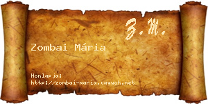 Zombai Mária névjegykártya