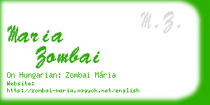 maria zombai business card